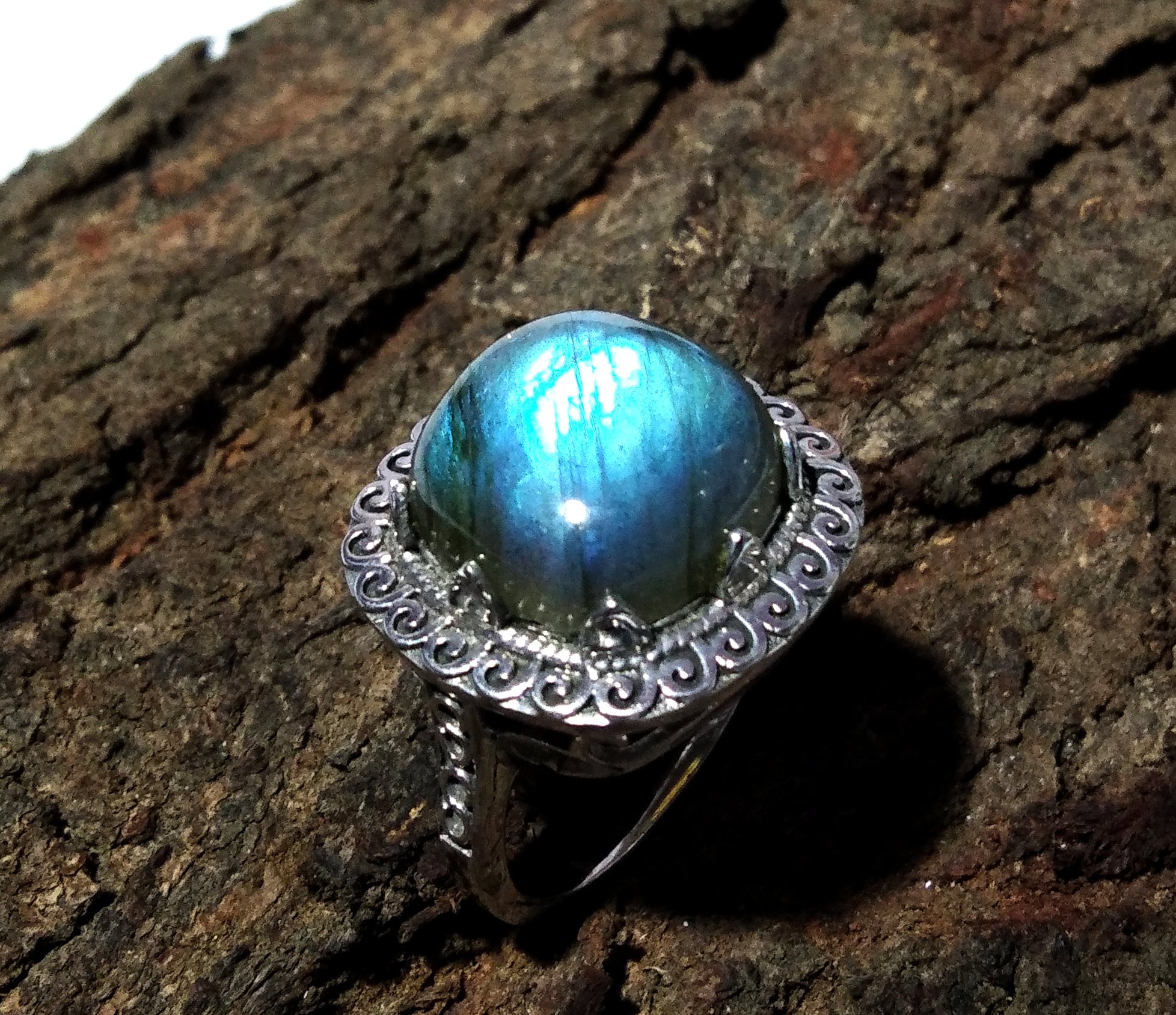 Labradorite Ring, Birthstone Ring, 925 Silver Ring,Statement Ring,Unique Ring,Boho Ring, Fire Labradorite Ring, Exquisite Gift For her.